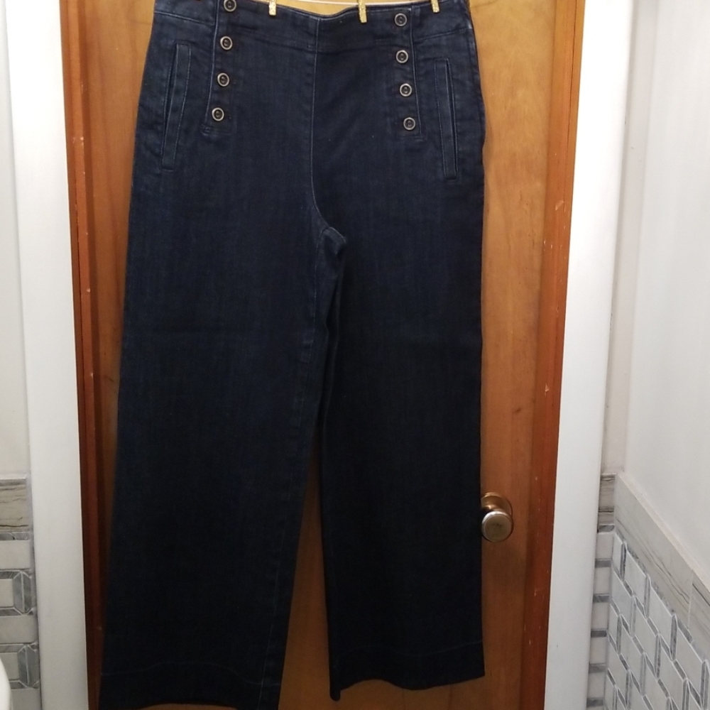 Heritage brand wide leg crop jeans